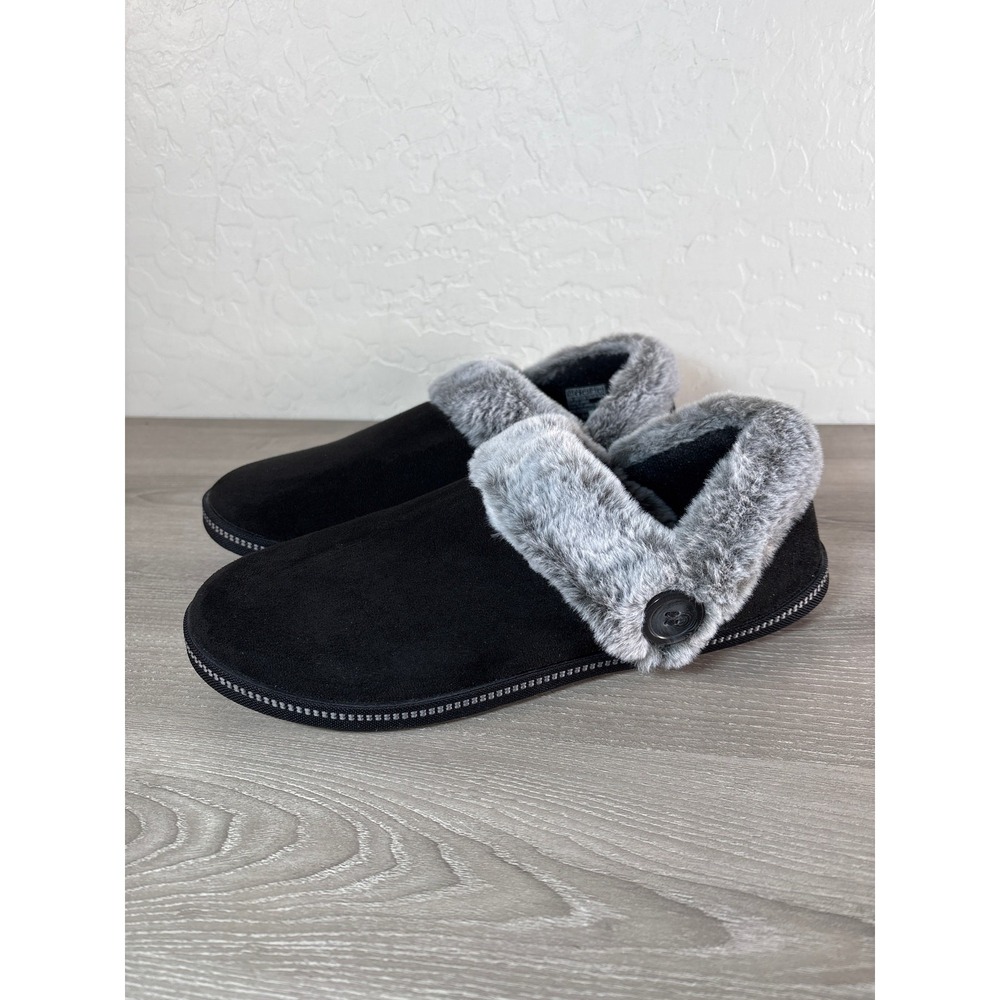 Skechers Cozy Campfire Women's Size 11 Black Faux Fur Slippers-New